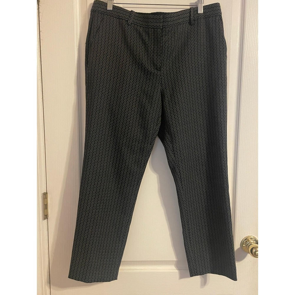 Theory Women's Treeca 2 Geometricβ Jacquard Cropped Dress Pants Trousers Size 12
